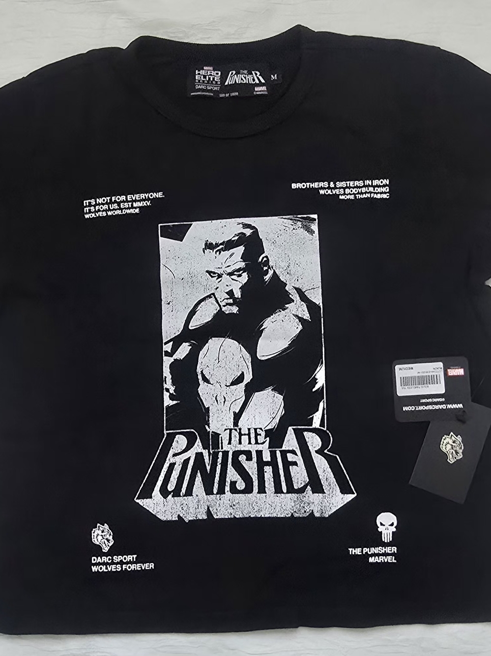 Darc Sport Black Tee with White Punisher Graphic